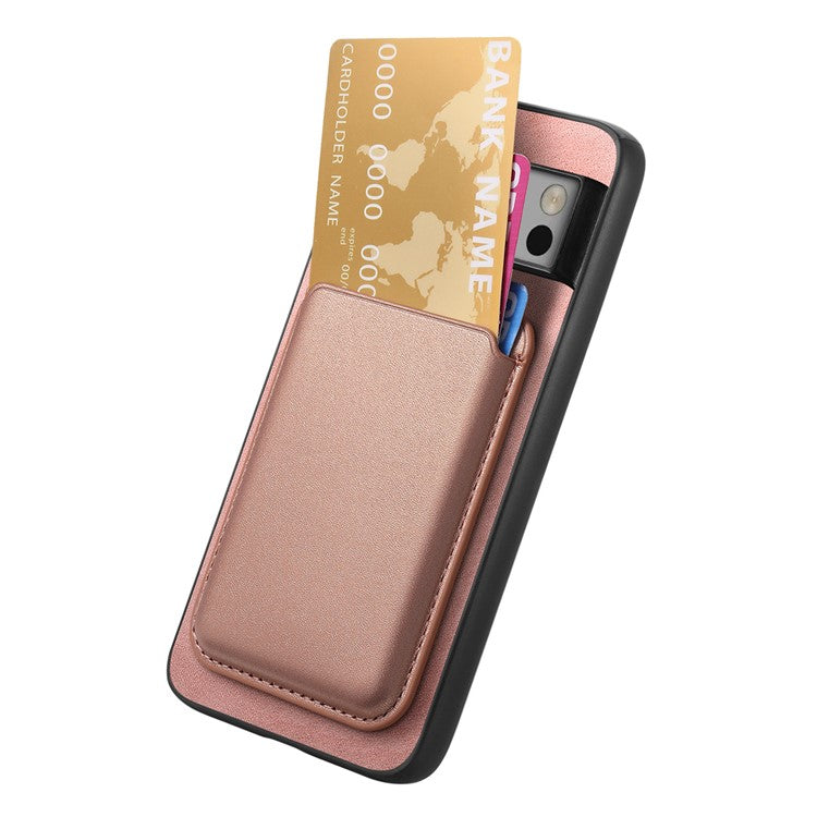 B2 For Google Pixel 8 Pro Case Card Bag Magnetic Phone Cover Detachable 2-in-1 - Rose Gold