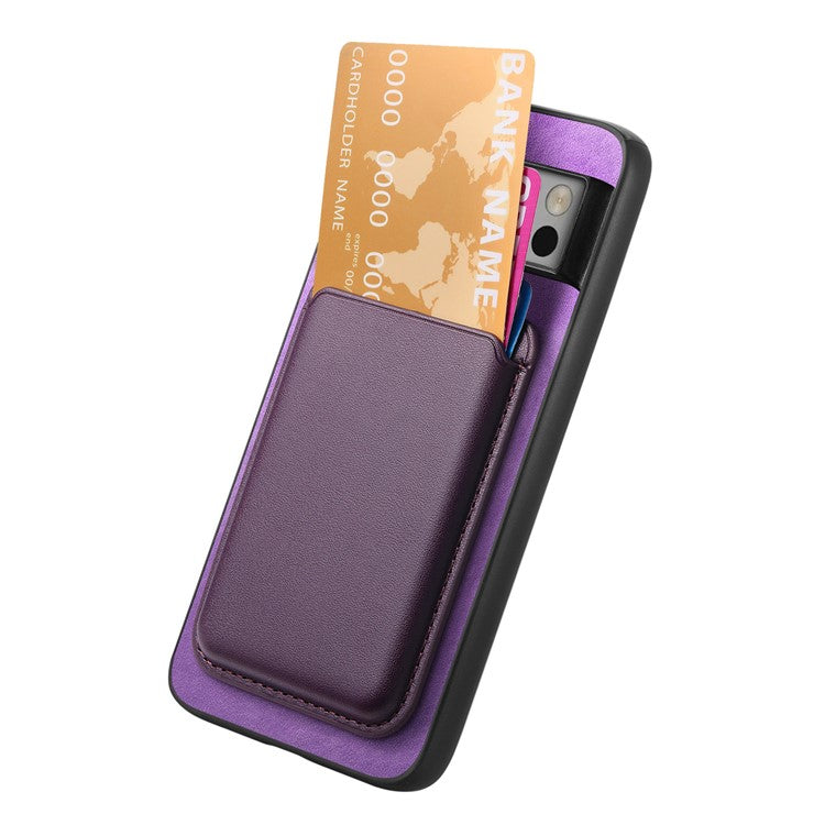 B2 For Google Pixel 8 Pro Case Card Bag Magnetic Phone Cover Detachable 2-in-1 - Purple