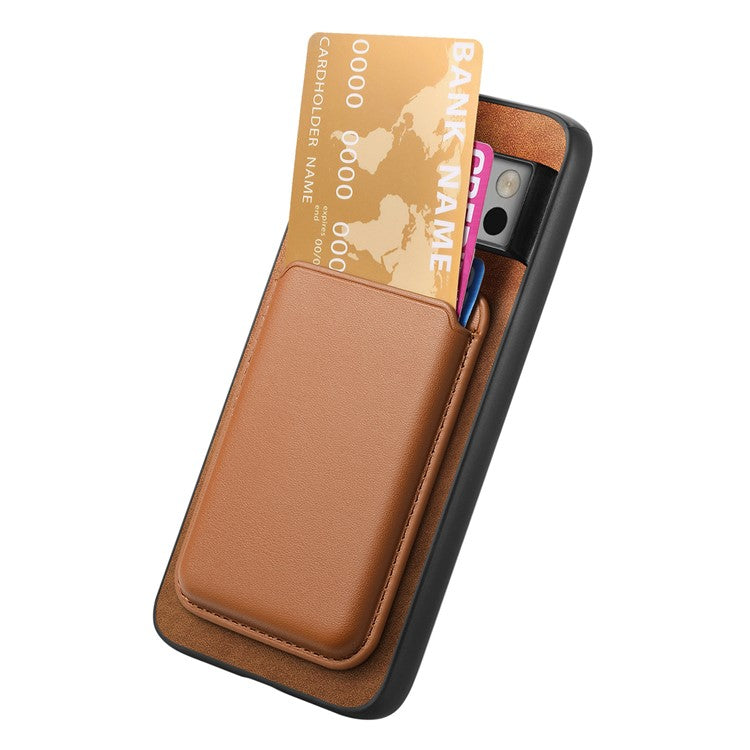 B2 For Google Pixel 8 Pro Case Card Bag Magnetic Phone Cover Detachable 2-in-1 - Brown
