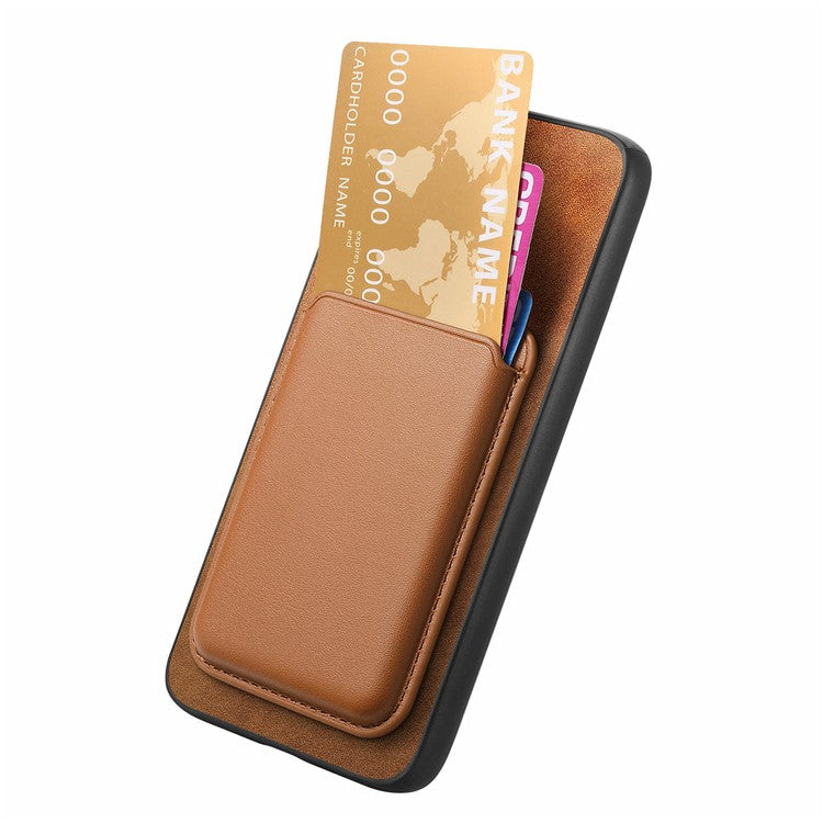 B2 For Google Pixel 7 Pro 5G Magnetic Case Card Holder PU Leather+TPU Phone Cover - Brown