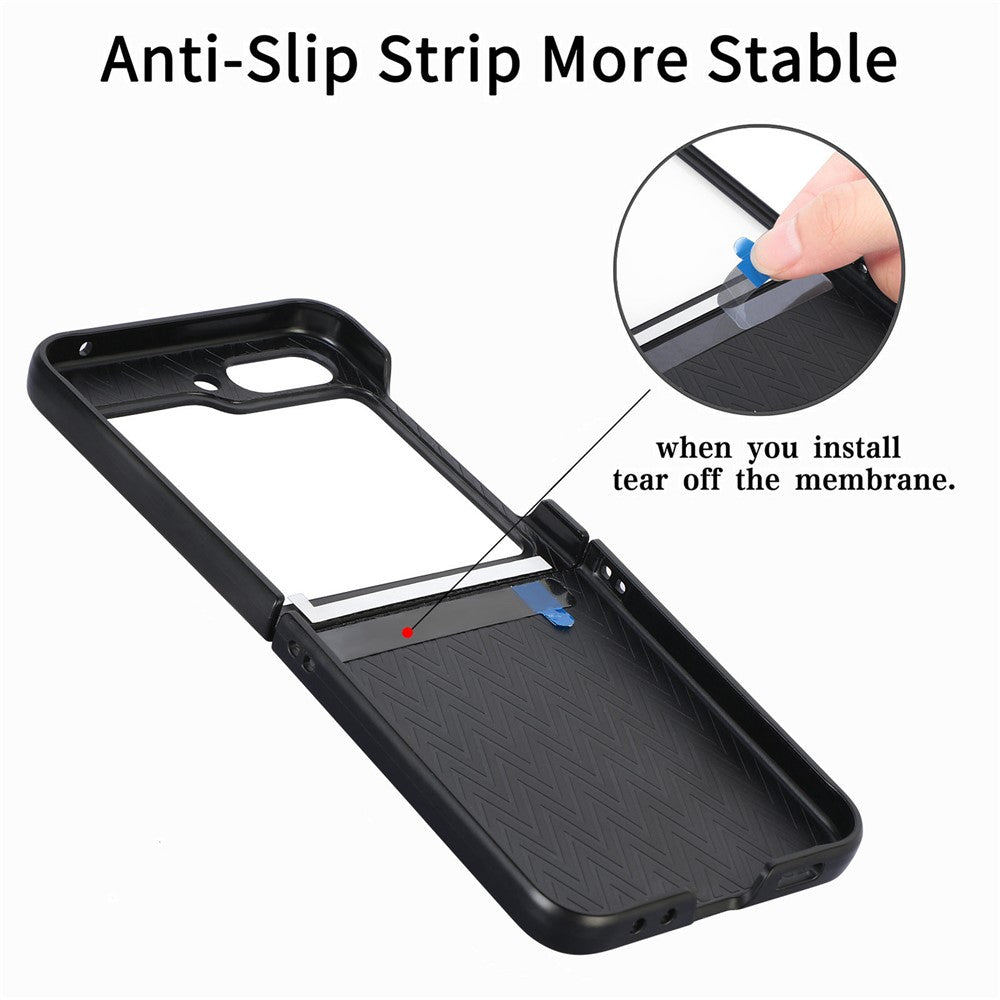 For Samsung Galaxy Z Flip7 FE 5G / Z Flip6 5G Case Kickstand Card Holder Leather+PC Phone Cover - Blue