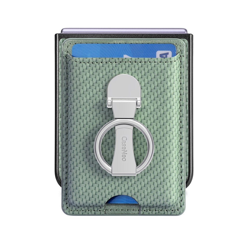 For Samsung Galaxy Z Flip7 FE 5G / Z Flip6 5G Case Kickstand Card Holder Leather+PC Phone Cover - Green