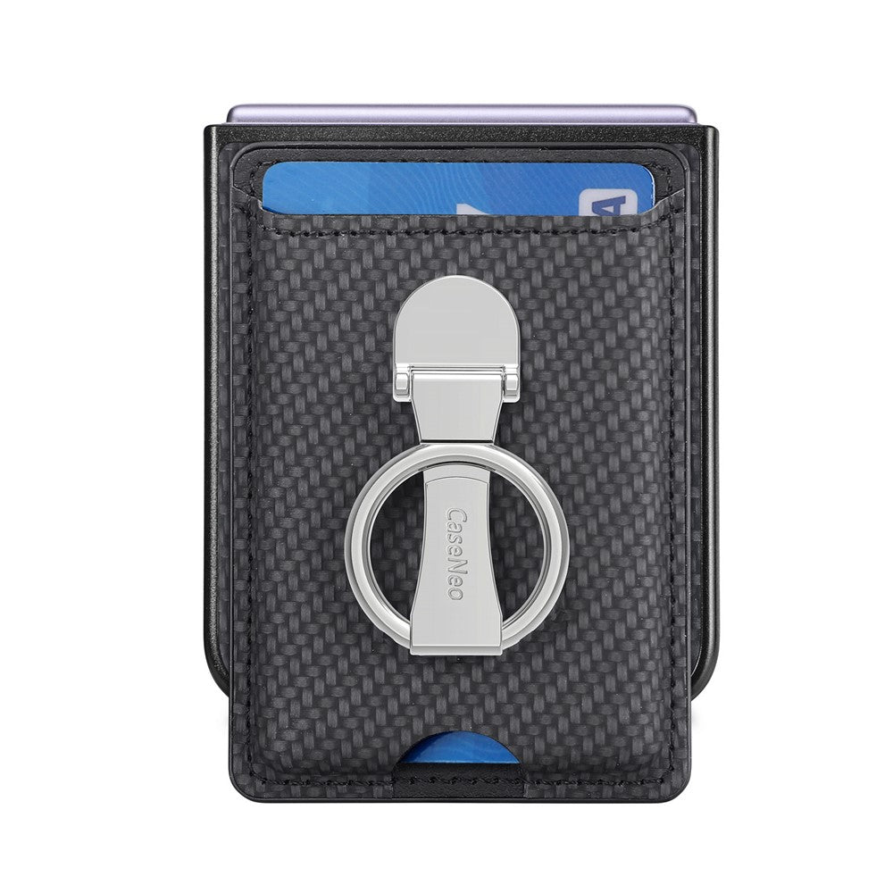 For Samsung Galaxy Z Flip7 FE 5G / Z Flip6 5G Case Kickstand Card Holder Leather+PC Phone Cover - Black