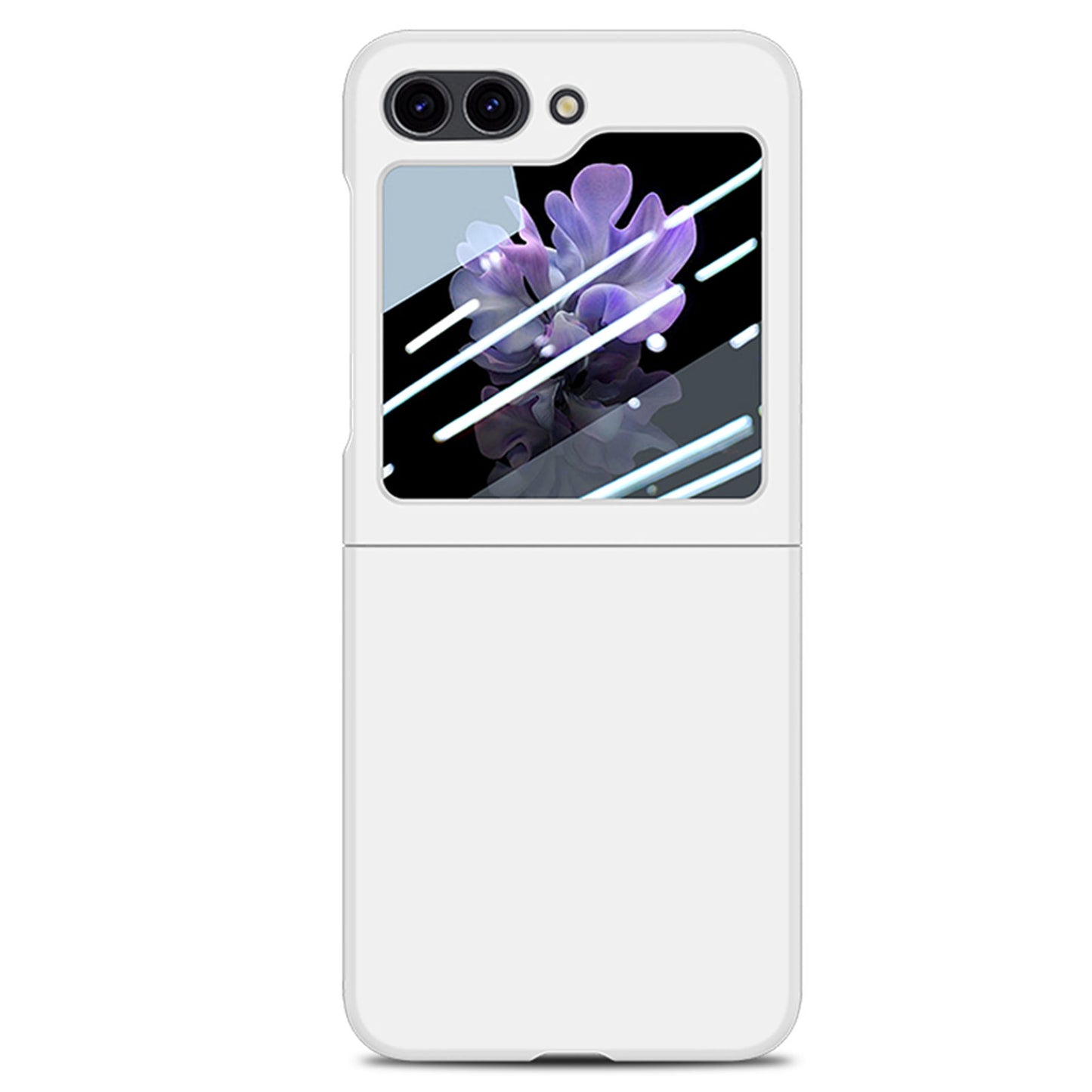 For Samsung Galaxy Z Flip6 5G Case Skin-touch PC Phone Cover with Rear Screen Protector - White