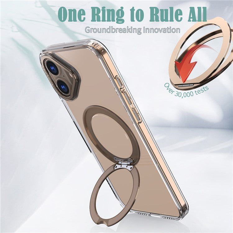 For iPhone 16 Case Compatible with MagSafe TPU+Acrylic Kickstand Phone Cover - Gold