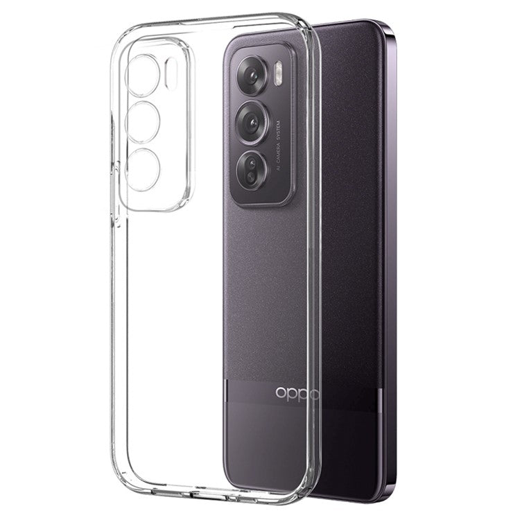 NORTHJO For Oppo Reno12 Pro 5G (Global) Case Clear Soft TPU Phone Cover with 3D Curved Screen Film