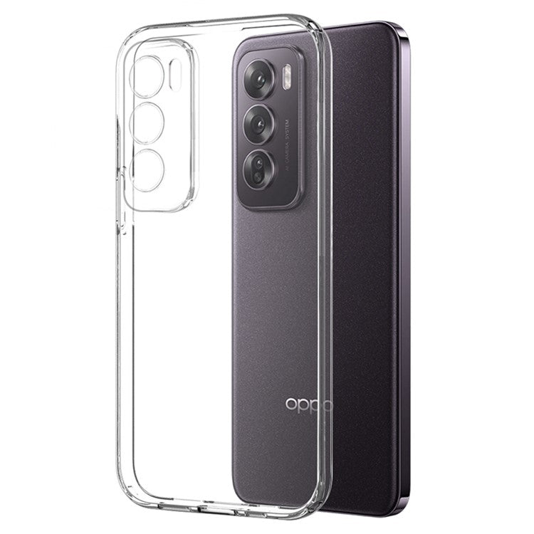 NORTHJO For Oppo Reno12 5G (Global) TPU Case Clear Phone Cover with 3D Curved Screen Film