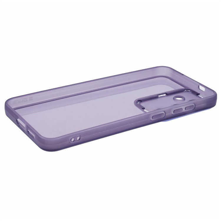 DKSM Series For Samsung Galaxy A34 5G Case Electroplated Camera Frame TPU Phone Cover - Transparent Purple