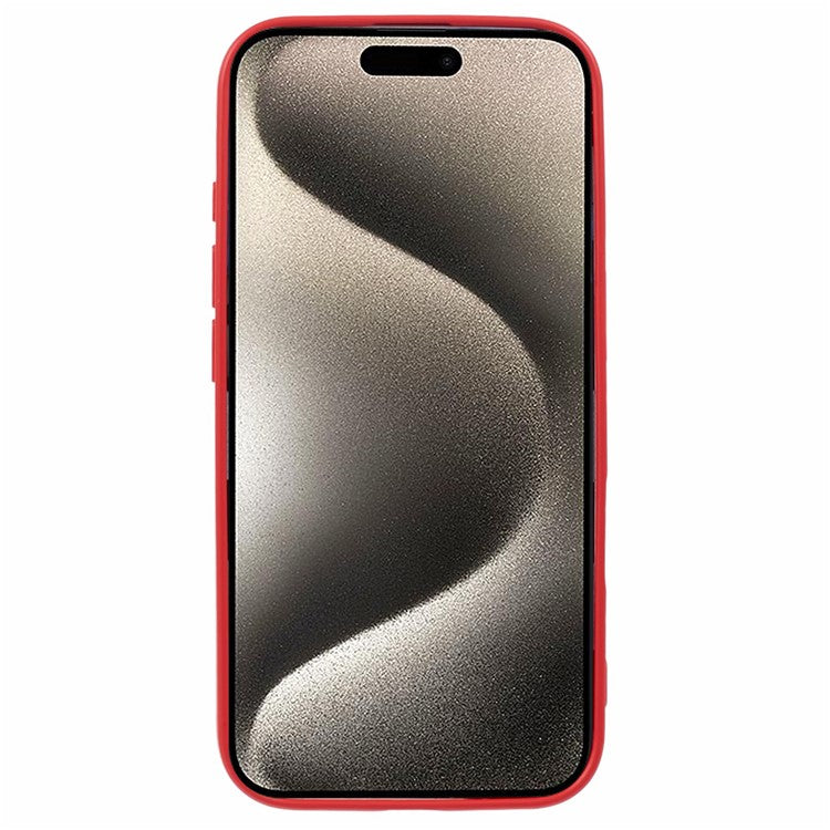For iPhone 16 Plus Case Soft Fiber Lining TPU Phone Cover Camera Lens Protection - Red