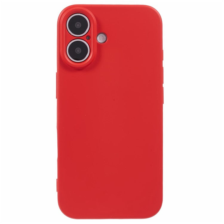 For iPhone 16 Plus Case Soft Fiber Lining TPU Phone Cover Camera Lens Protection - Red