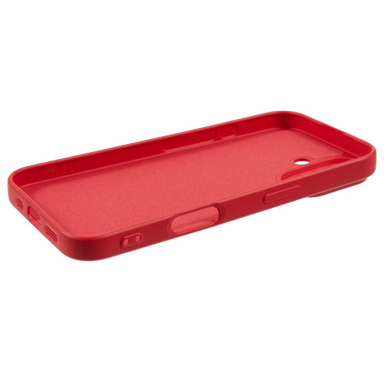 For iPhone 16 Plus Case Soft Fiber Lining TPU Phone Cover Camera Lens Protection - Red
