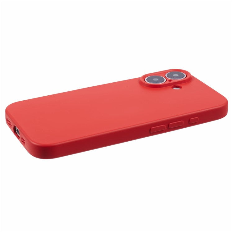 For iPhone 16 Plus Case Soft Fiber Lining TPU Phone Cover Camera Lens Protection - Red