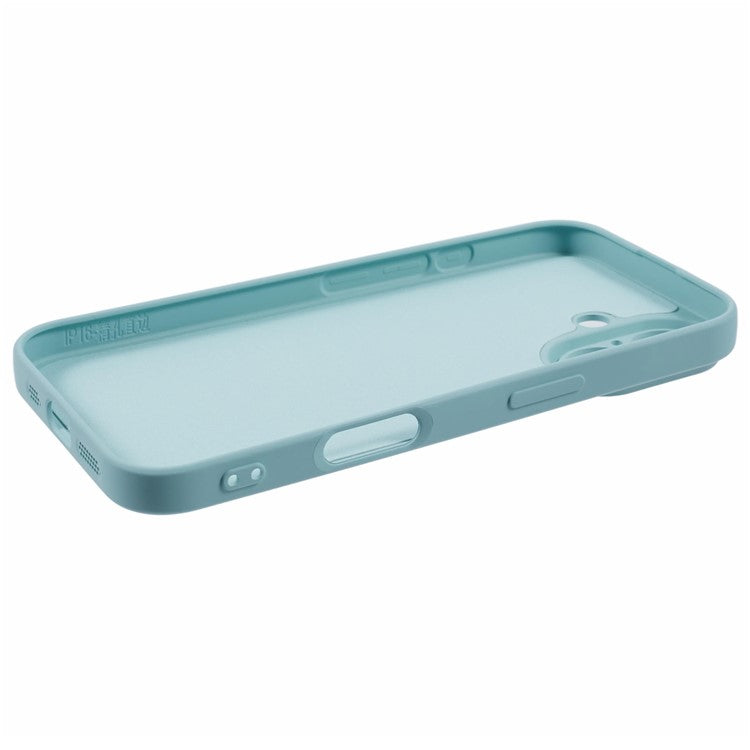For iPhone 16 Plus Case Soft Fiber Lining TPU Phone Cover Camera Lens Protection - Baby Blue