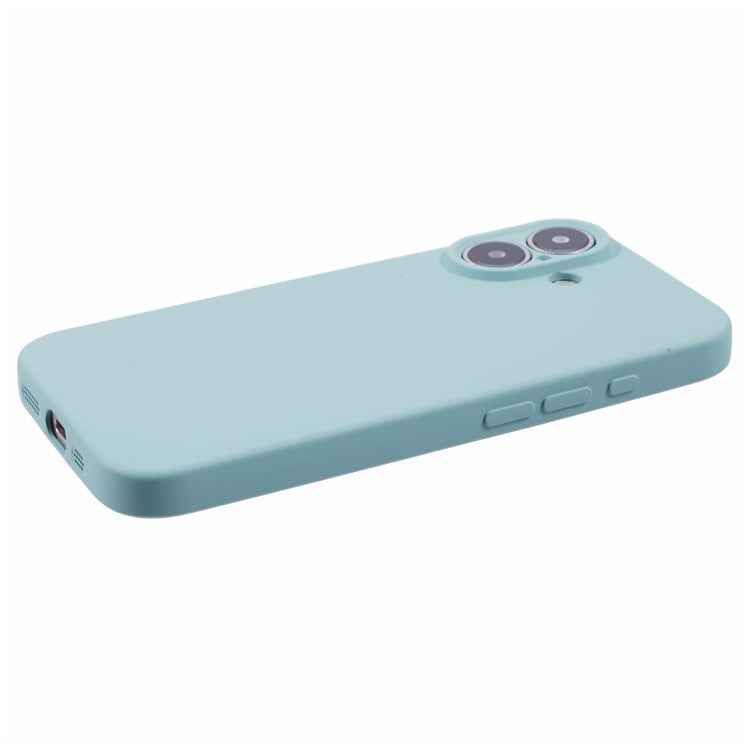 For iPhone 16 Plus Case Soft Fiber Lining TPU Phone Cover Camera Lens Protection - Baby Blue