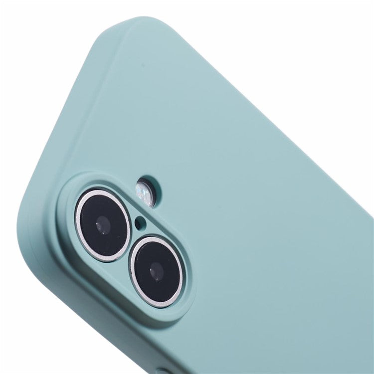 For iPhone 16 Plus Case Soft Fiber Lining TPU Phone Cover Camera Lens Protection - Baby Blue