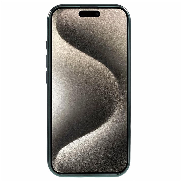 For iPhone 16 Pro Magnetic Case Soft TPU Electroplating Phone Cover with Lens Film - Midnight Green