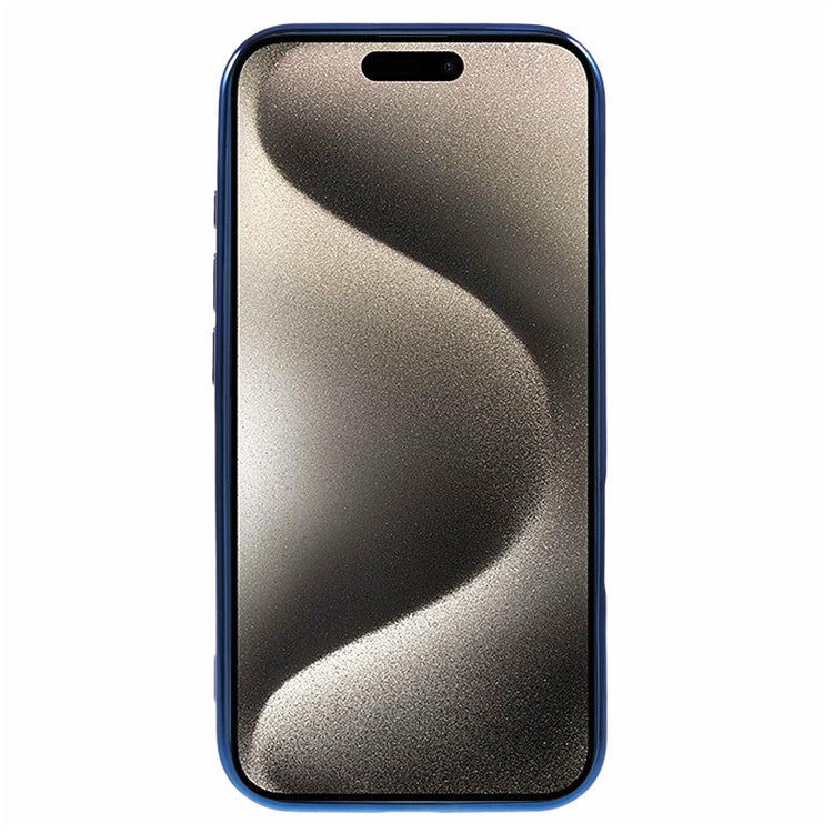 For iPhone 16 Case Compatible with Magsafe Clear TPU Phone Cover with Lens Film - Dark Blue