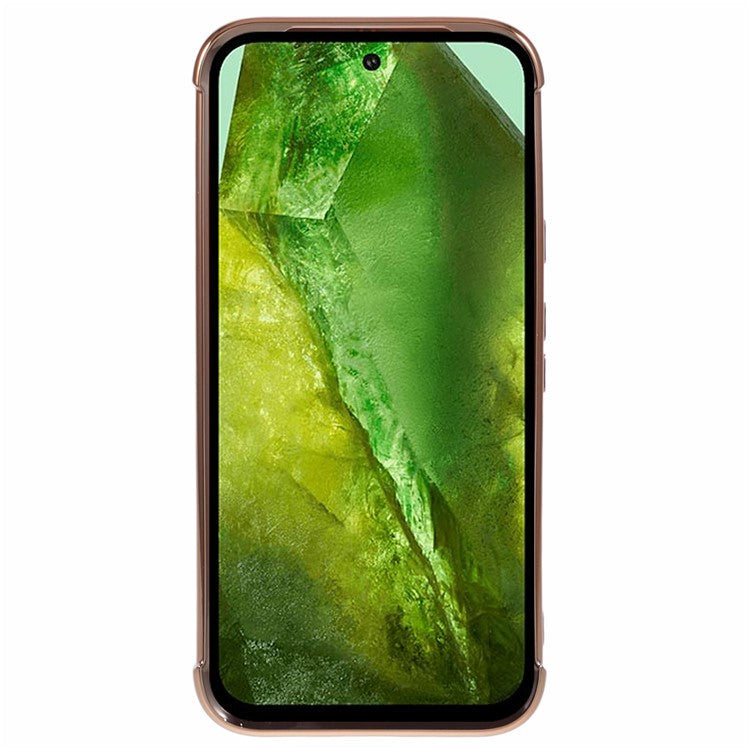 For Google Pixel 8a Case Love Heart TPU Shockproof Protective Phone Cover - Brown