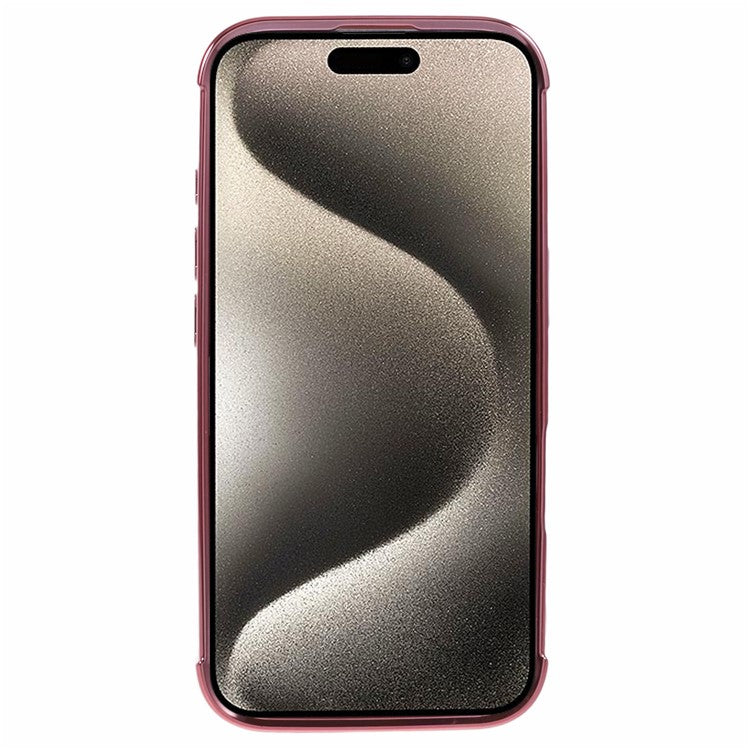 For iPhone 16 Case Side Love Heart Shockproof Soft TPU Back Cover - Rose Pink