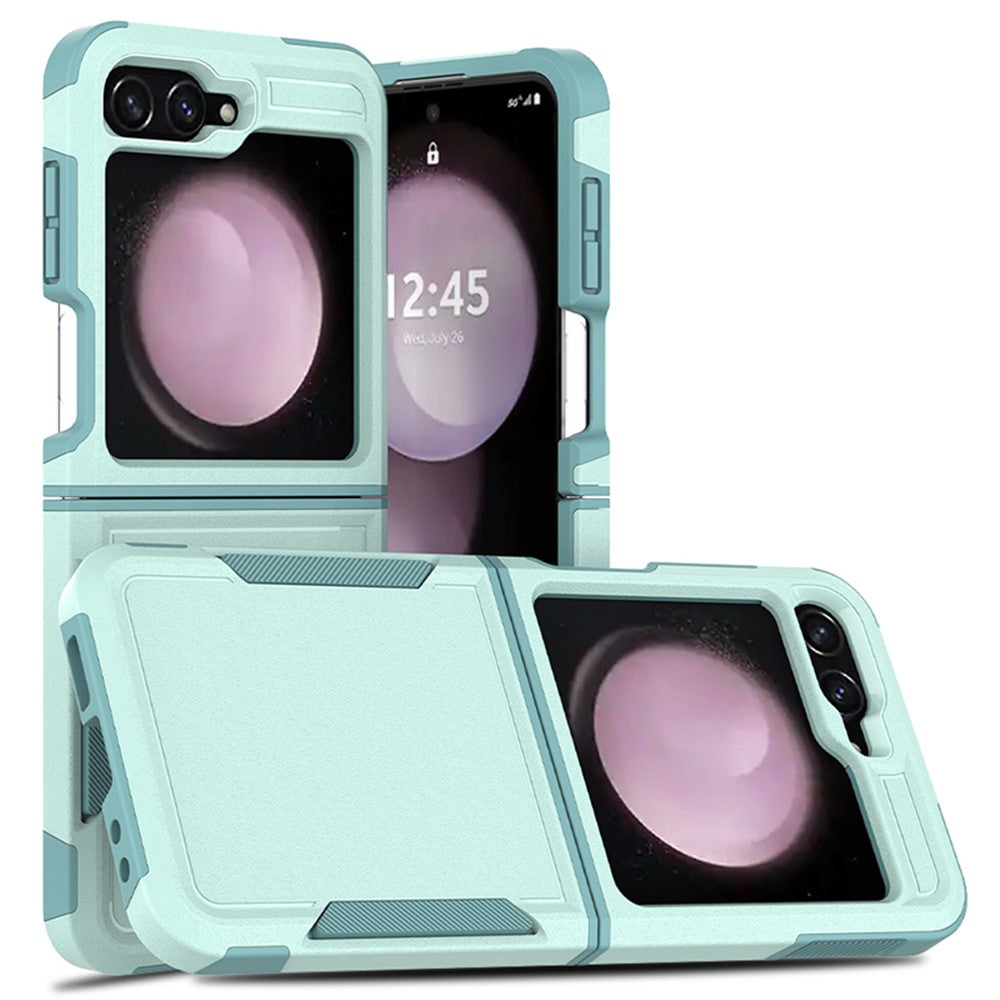 For Samsung Galaxy Z Flip7 FE 5G / Z Flip6 5G / Z Flip5 5G Phone Case 2-in-1 PC+TPU Shockproof Cover - Mint Green