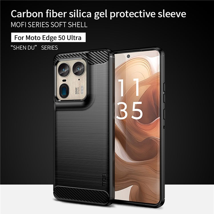 MOFI JK TPU Series-1 For Motorola Moto X50 Ultra 5G / Edge 50 Ultra 5G Case TPU Brushed Phone Cover - Black