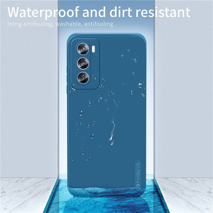 PINWUYO JK Touching Series For Oppo Reno12 5G (Global) Case Silk Touch Soft TPU Phone Cover - Navy Blue