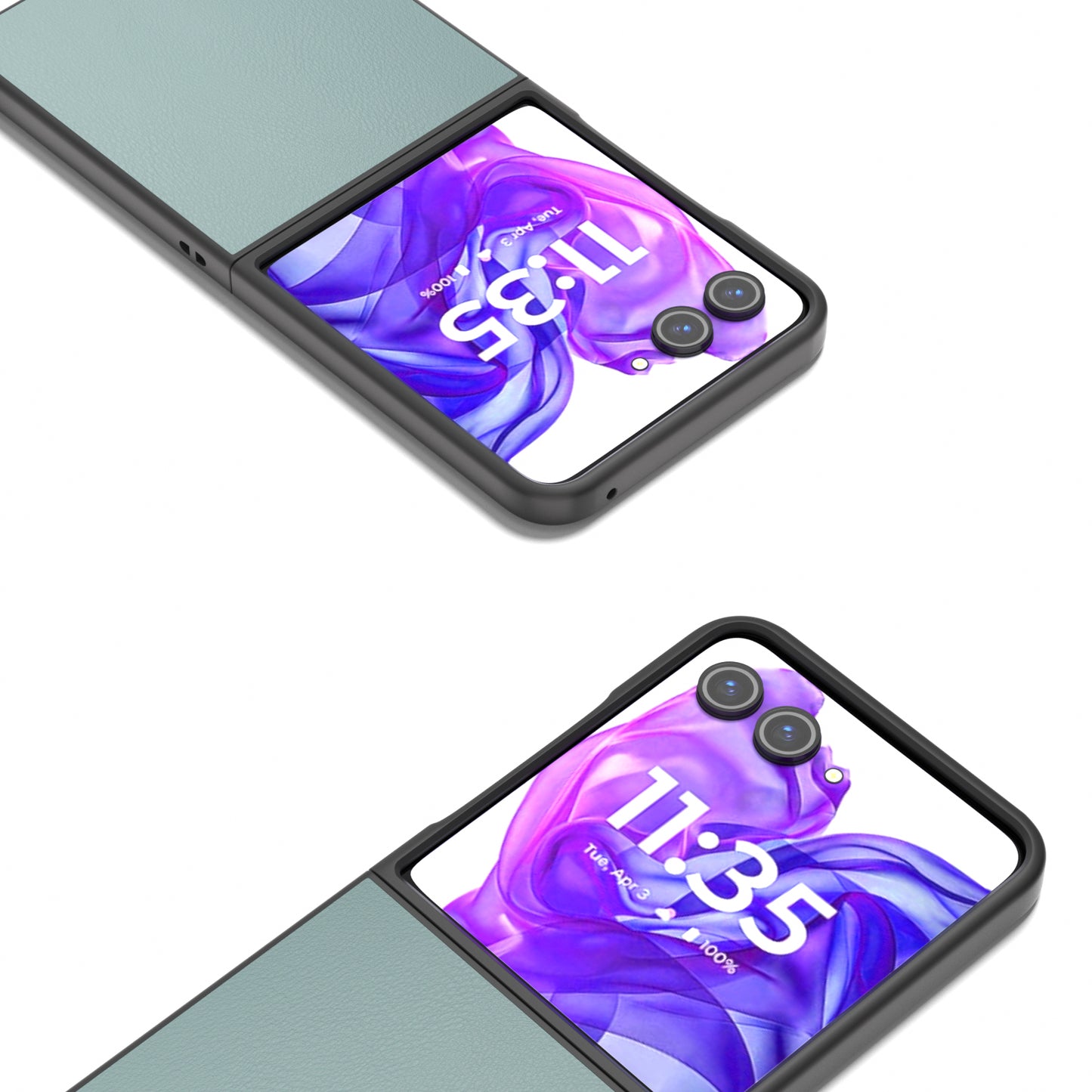 For Motorola Razr 50 Ultra 5G Case Black Edge Leather+PC Folding Phone Cover - Baby Blue