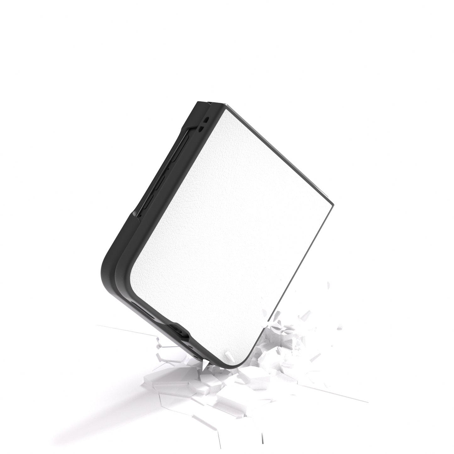 For Motorola Razr 50 Ultra 5G Case Black Edge Leather+PC Folding Phone Cover - White