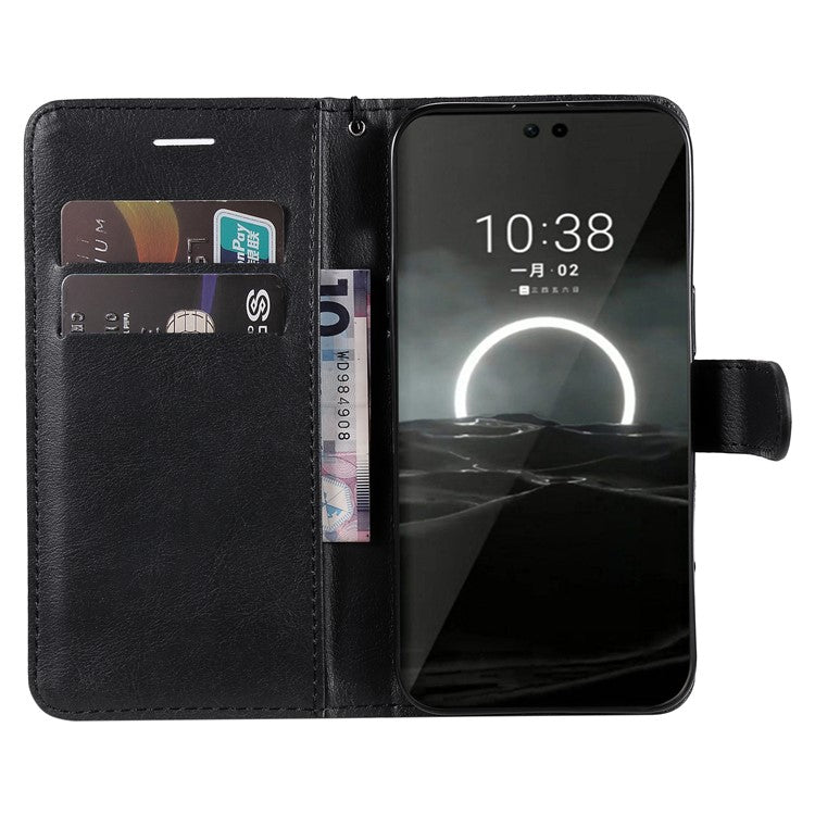 KT Leather Series-2 for Huawei Pura 70 Case Flip Folio Leather Cell Phone Cover Card Holder - Black