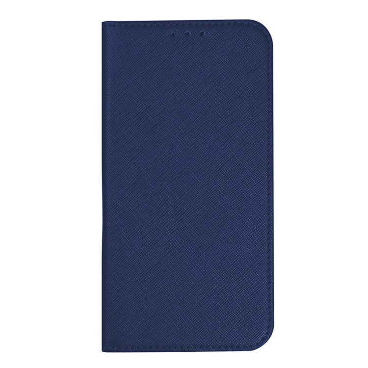 For OnePlus Nord 4 Case Leather Cross Texture Stand Phone Cover Strong Magnetic - Dark Blue