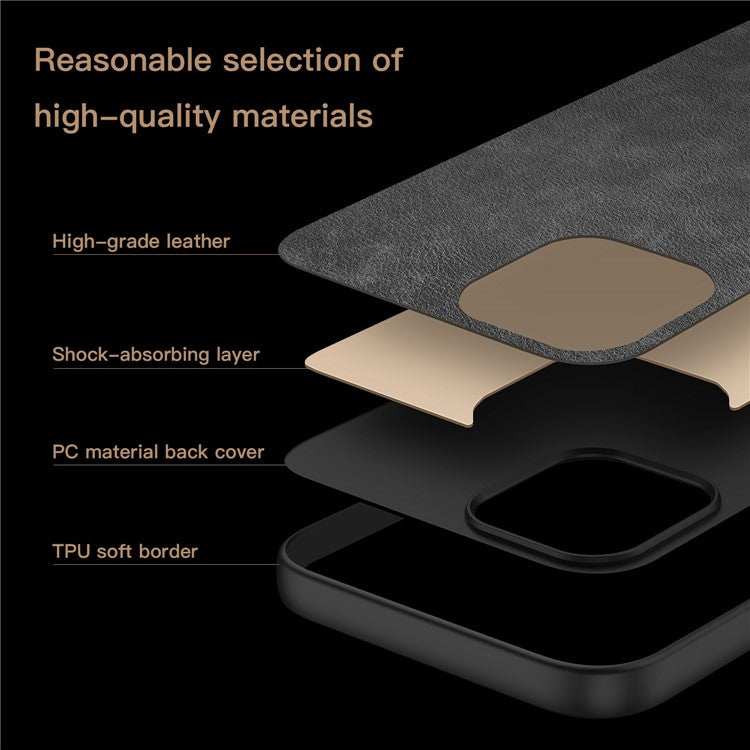 For OnePlus Nord 4 Case Leather Coated PC+TPU Retro Phone Back Cover - Black