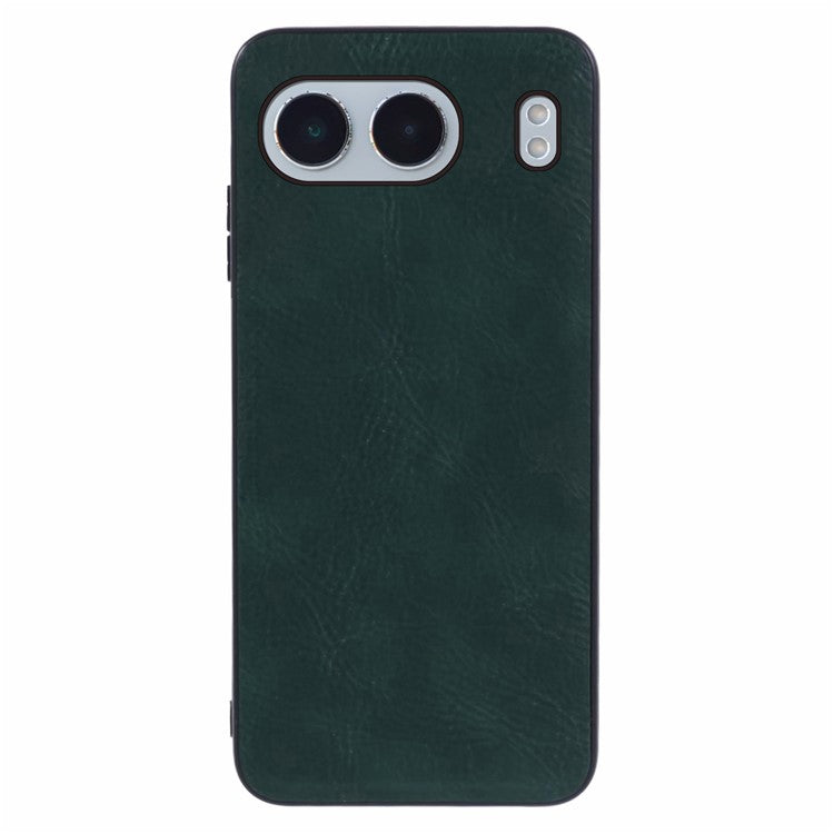 For OnePlus Nord 4 Case Leather Coated PC+TPU Retro Phone Back Cover - Green