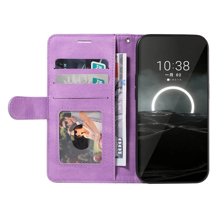 KT Leather Series-1 For Huawei Pura 70 Wallet Case Two-Color Splicing Stand Leather Phone Cover - Light Purple