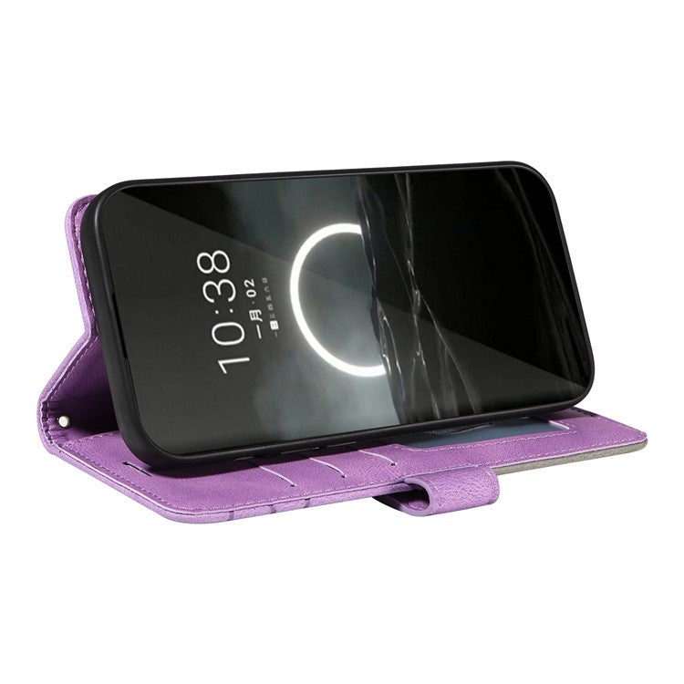 KT Leather Series-1 For Huawei Pura 70 Wallet Case Two-Color Splicing Stand Leather Phone Cover - Light Purple