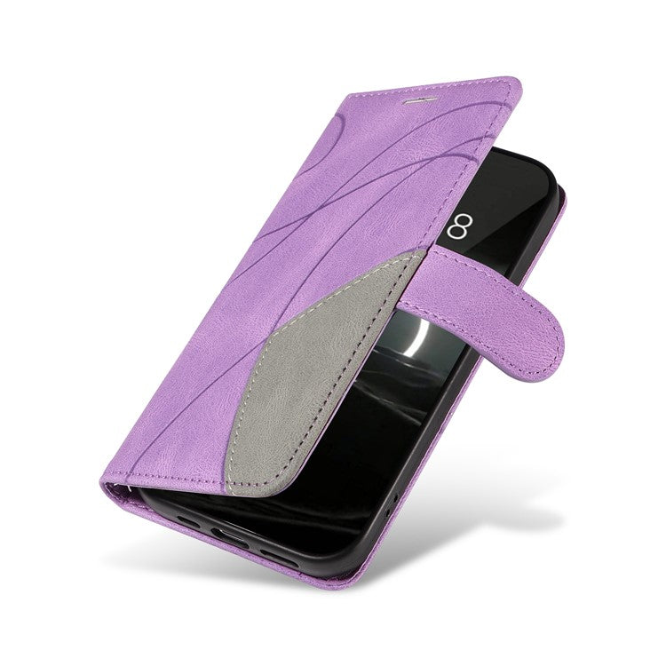 KT Leather Series-1 For Huawei Pura 70 Wallet Case Two-Color Splicing Stand Leather Phone Cover - Light Purple