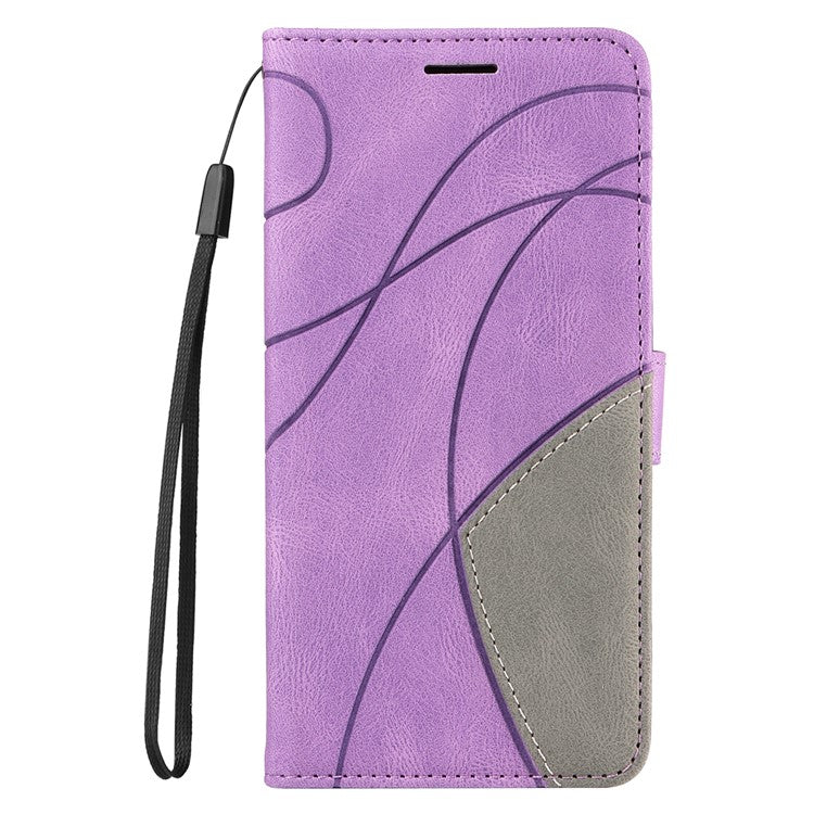 KT Leather Series-1 For Huawei Pura 70 Wallet Case Two-Color Splicing Stand Leather Phone Cover - Light Purple