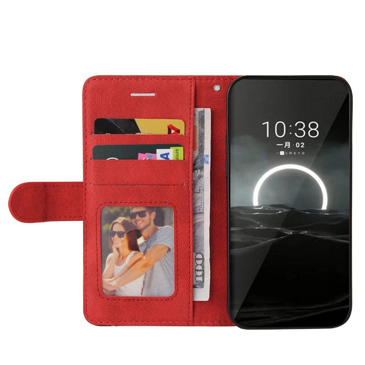 KT Leather Series-1 For Huawei Pura 70 Wallet Case Two-Color Splicing Stand Leather Phone Cover - Red