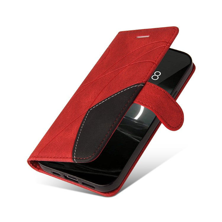 KT Leather Series-1 For Huawei Pura 70 Wallet Case Two-Color Splicing Stand Leather Phone Cover - Red