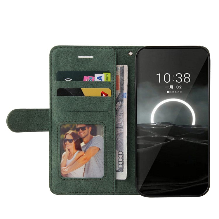 KT Leather Series-1 For Huawei Pura 70 Wallet Case Two-Color Splicing Stand Leather Phone Cover - Green