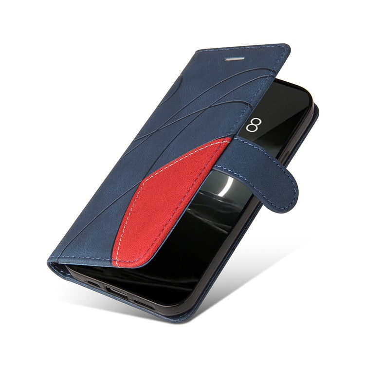 KT Leather Series-1 For Huawei Pura 70 Wallet Case Two-Color Splicing Stand Leather Phone Cover - Blue