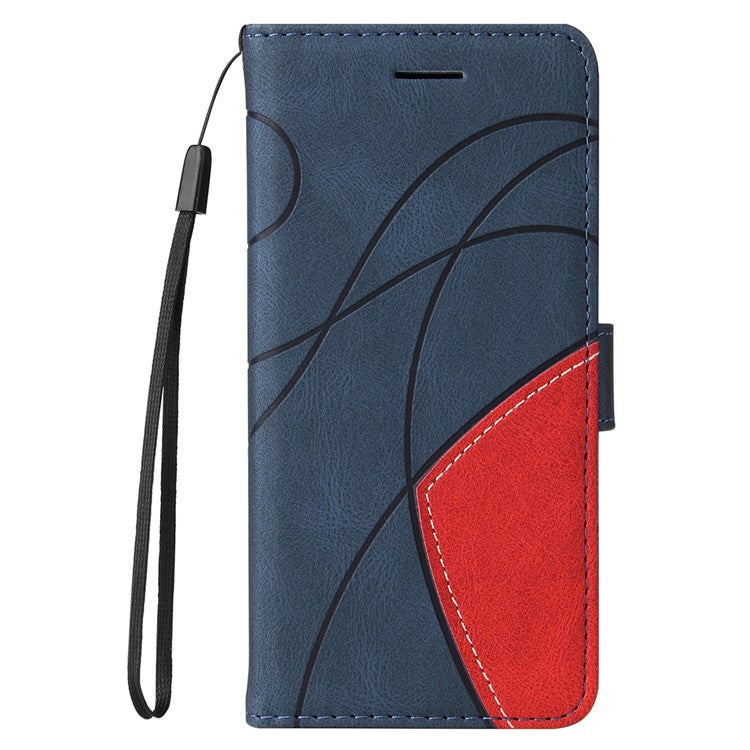 KT Leather Series-1 For Huawei Pura 70 Wallet Case Two-Color Splicing Stand Leather Phone Cover - Blue