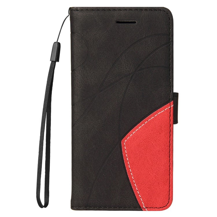 KT Leather Series-1 For Huawei Pura 70 Wallet Case Two-Color Splicing Stand Leather Phone Cover - Black