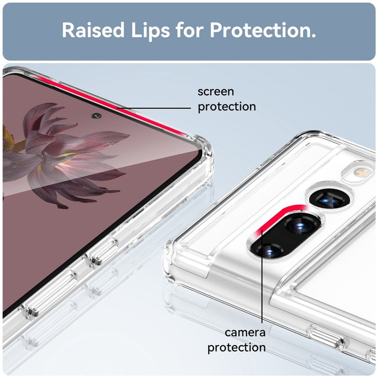 Candy Series Phone Case for Google Pixel 7 Pro, Airbag Corner Scratch-resistant Soft TPU Back Cover - Transparent