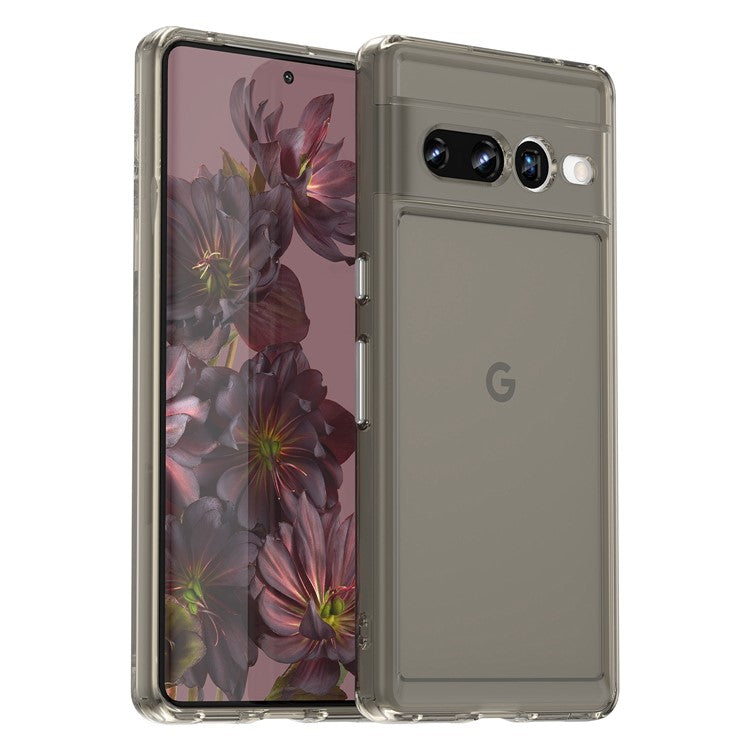Candy Series Phone Case for Google Pixel 7 Pro, Airbag Corner Scratch-resistant Soft TPU Back Cover - Transparent Grey