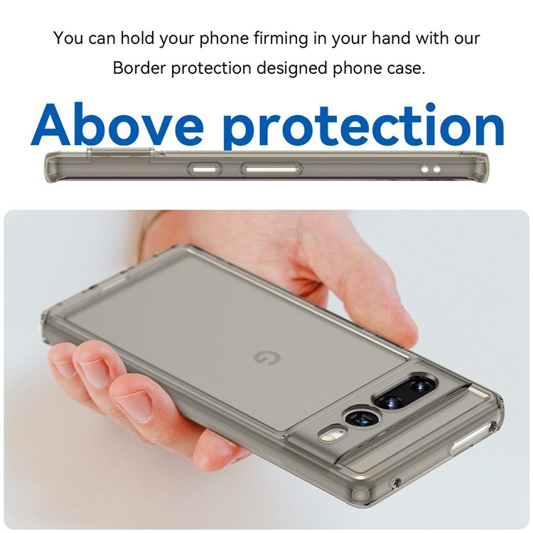 Candy Series Phone Case for Google Pixel 7 Pro, Airbag Corner Scratch-resistant Soft TPU Back Cover - Transparent Grey
