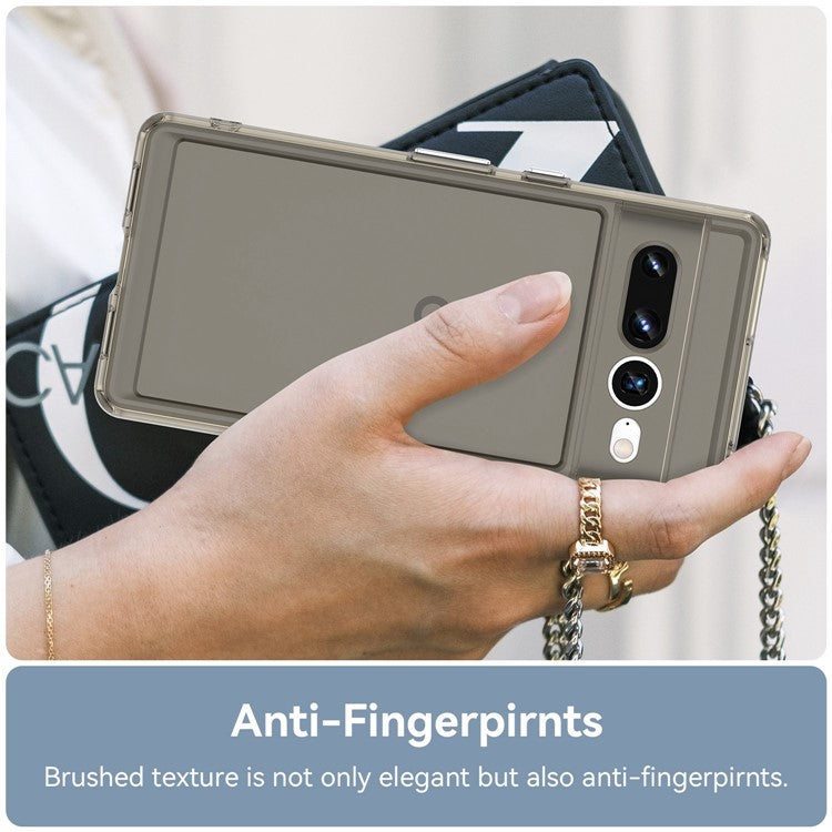Candy Series Phone Case for Google Pixel 7 Pro, Airbag Corner Scratch-resistant Soft TPU Back Cover - Transparent Grey