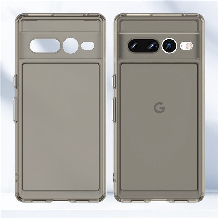 Candy Series Phone Case for Google Pixel 7 Pro, Airbag Corner Scratch-resistant Soft TPU Back Cover - Transparent Grey