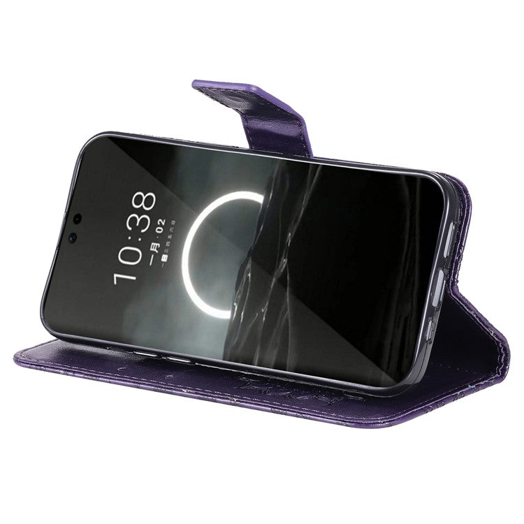KT Imprinting Flower Series-1 For Huawei Pura 70 Case Leather Sunflower Phone Cover Stand Card Slot - Purple