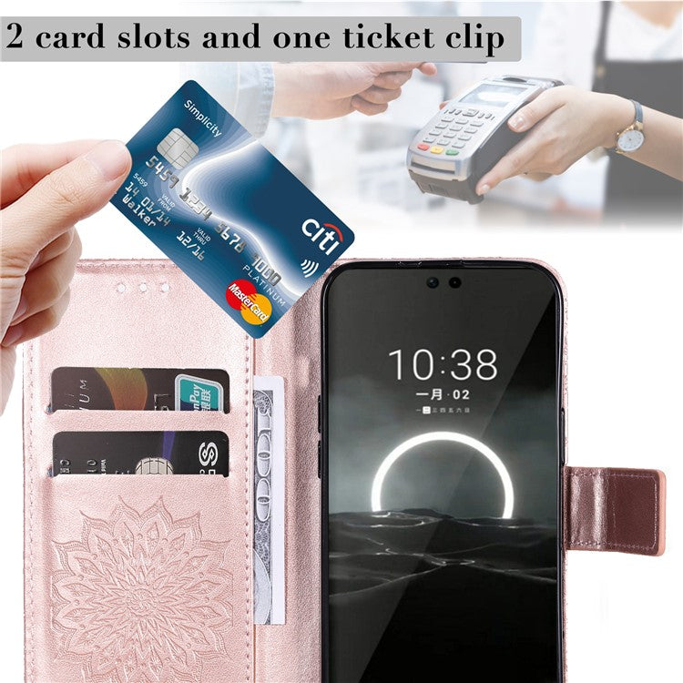 KT Imprinting Flower Series-1 For Huawei Pura 70 Case Leather Sunflower Phone Cover Stand Card Slot - Rose Gold