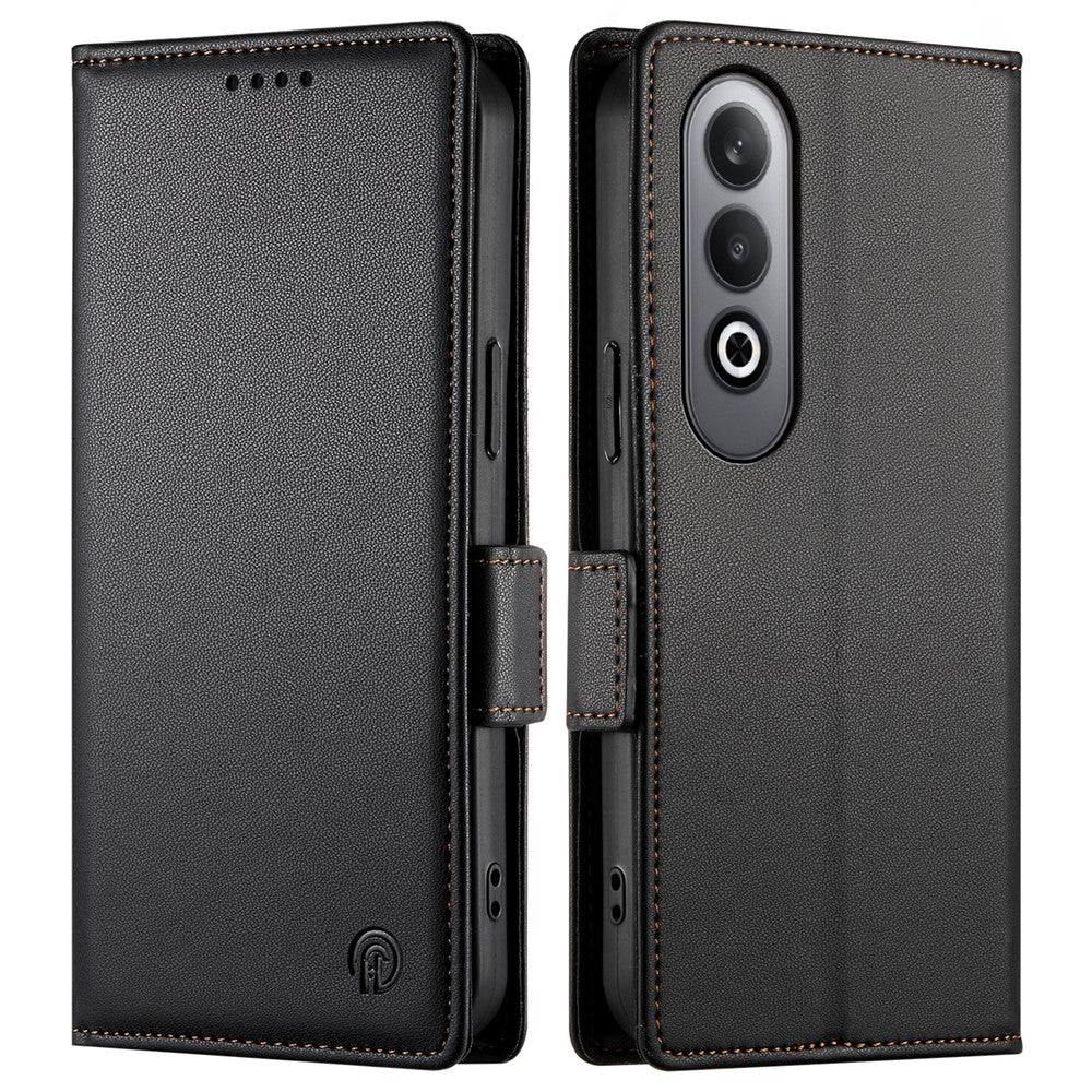 DF-010 For Oppo K12 / OnePlus Nord CE4 5G Stand Case Anti-Drop PU Leather Wallet Phone Cover - Black
